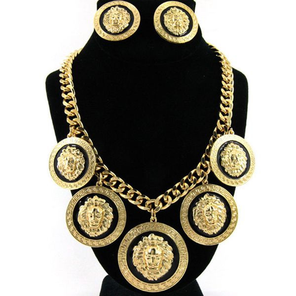 Fashion Europe and the United States exaggerated high quality alloy lion head pendant female earrings necklace suit
Fashion Europe and the United States exaggerated high quality alloy lion head pendant female earrings necklace suit