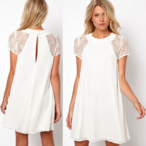 wholesale- 2017 new summer women's dress ladies' short sleeve lace white black chiffon underskirt lace dress plus size xxl vestido
wholesale- 2017 new summer women's dress ladies' short sleeve lace white black chiffon underskirt lace dress plus size xxl vestido