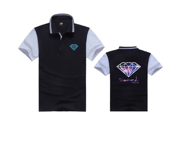 s422 fashion diamond supply mens skateboards hip hop polos solid shirt short sleeve cotton polo high quality, White;black 
s422 fashion diamond supply mens skateboards hip hop polos solid shirt short sleeve cotton polo high quality, White;black