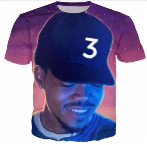 summer style fashion mens/womens chance 3 the acid rapper funny 3d print casual t-shirt abcq00170, White;black
summer style fashion mens/womens chance 3 the acid rapper funny 3d print casual t-shirt abcq00170, White;black