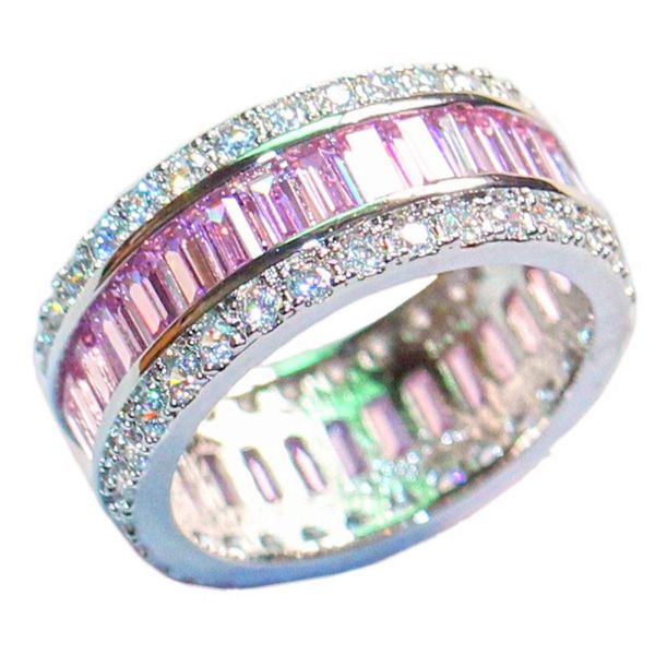 luxury 925 sterling silver pink z pave setting full cz diamond gemstone rings jewelry wedding bride bands ring for women, Slivery;golden
luxury 925 sterling silver pink z pave setting full cz diamond gemstone rings jewelry wedding bride bands ring for women, Slivery;golden
