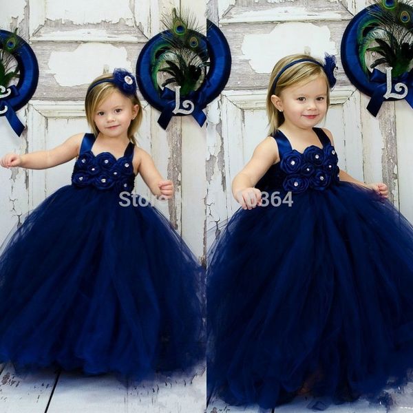 Spaghetti Ball Gown Flower Girls Dress Floor Length Tulle Navy Blue with Handmade Flower Kid Formal Wear Beaded Shiny Evening Party Gowns
Spaghetti Ball Gown Flower Girls Dress Floor Length Tulle Navy Blue with Handmade Flower Kid Formal Wear Beaded Shiny Evening Party Gowns