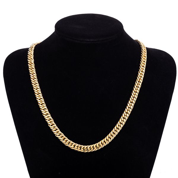 

Новая мода роскошь 18k желтое золото покрытием мужчины ожерелье цепь 9 мм 620 мм мужч