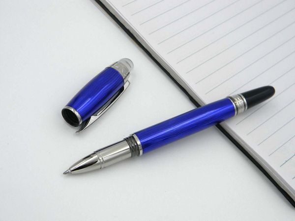2pc M Blue Stripe with Crystal Cap Silver Trim Roller ball Pen
2pc M Blue Stripe with Crystal Cap Silver Trim Roller ball Pen