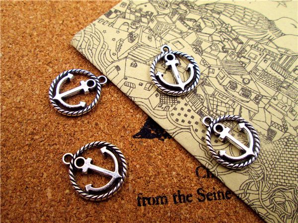 75pcs--anchor charms, antique tibetan silver round anchor charm pendants 15x18mm, Bronze;silver
75pcs--anchor charms, antique tibetan silver round anchor charm pendants 15x18mm, Bronze;silver