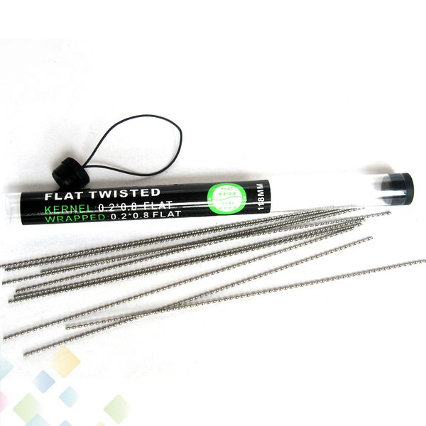 

Newest Flat Twisted Wire 118MM 10 pcs in a Tube 0.2*0.8*2 Resistance Wire Electronic Cigarette High quality DHL Free