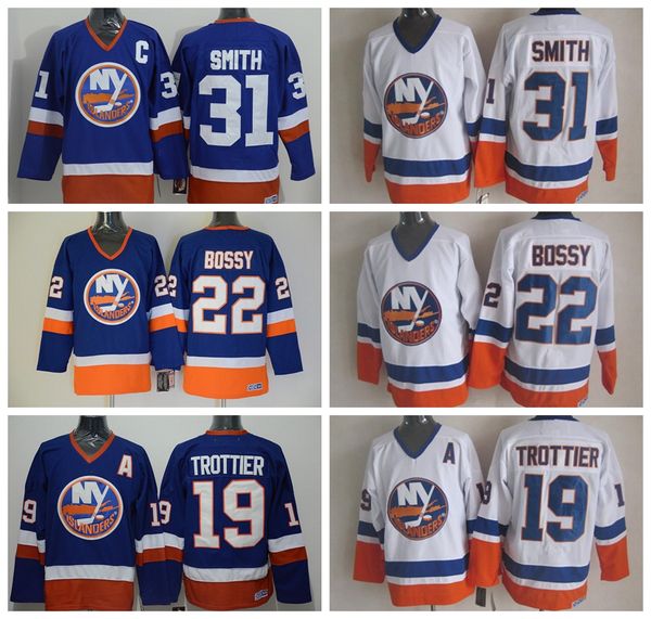 islanders jersey new york men 31 billy smith vintage ice hockey jerseys 22 mike bossy 19 rocky trottier team color blue white, Black;red
islanders jersey new york men 31 billy smith vintage ice hockey jerseys 22 mike bossy 19 rocky trottier team color blue white, Black;red
