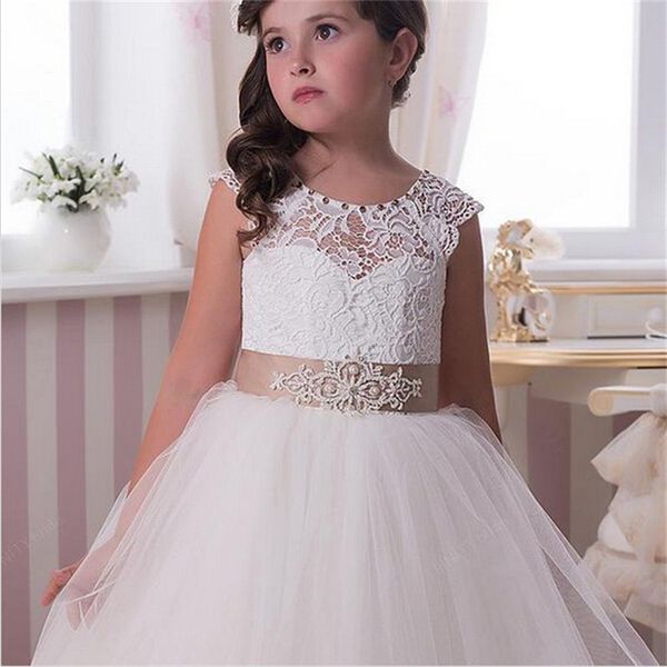 new flower girl dresses sashes ball gown wedding party dress communion pageant dress for little girls kids/children dress, White;blue
new flower girl dresses sashes ball gown wedding party dress communion pageant dress for little girls kids/children dress, White;blue