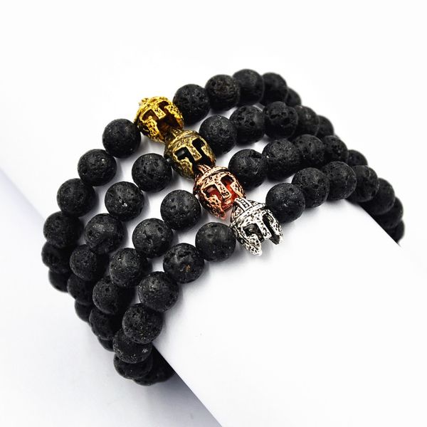 wholesale- new jewelry antique gold plated roman warrior gladiator helmet bracelet black lava rock stone bead bracelets for men pulseras, Golden;silver
wholesale- new jewelry antique gold plated roman warrior gladiator helmet bracelet black lava rock stone bead bracelets for men pulseras, Golden;silver