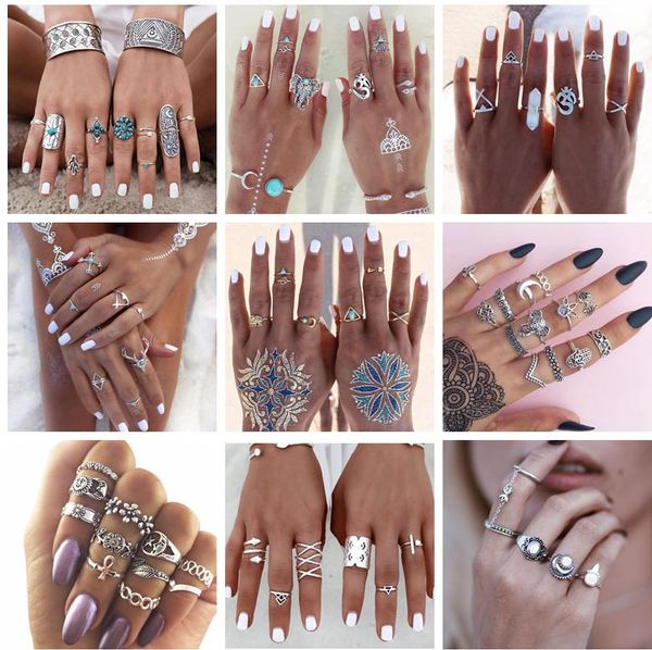 27 styles gold color flower midi ring sets for women silver color boho beach vintage turkish punk elephant moon knuckle ring, Golden;silver
27 styles gold color flower midi ring sets for women silver color boho beach vintage turkish punk elephant moon knuckle ring, Golden;silver