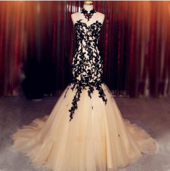 vintage vestido de festa 2019 lace mermaid evening dress black appliques formal gown champagne tulle real image high neck custom made, Black;red
vintage vestido de festa 2019 lace mermaid evening dress black appliques formal gown champagne tulle real image high neck custom made, Black;red
