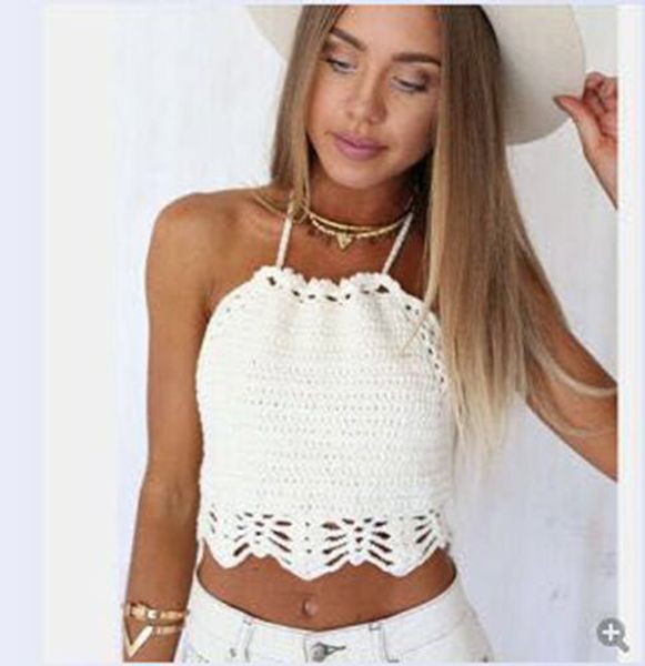 wholesale- 2016 women crochet lace bralette knit bra boho beach halter cami tank crop top, White
wholesale- 2016 women crochet lace bralette knit bra boho beach halter cami tank crop top, White
