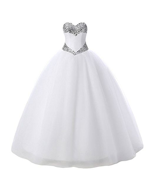 2017 elegant ball gown wedding dresses with beaded crystals plus size bridal gowns vestido de novia qc128, White
2017 elegant ball gown wedding dresses with beaded crystals plus size bridal gowns vestido de novia qc128, White