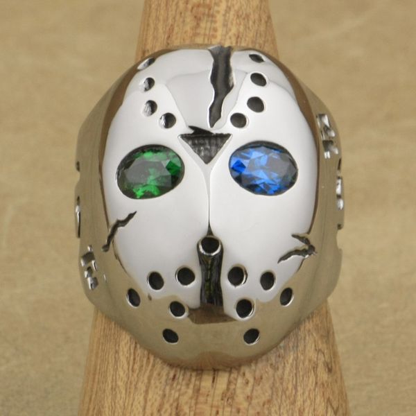 linsion 316l stainless steel halloween jason mask hockey green blue cz eyes mens biker rocker punk ring cz ring 3f401, Golden;silver
linsion 316l stainless steel halloween jason mask hockey green blue cz eyes mens biker rocker punk ring cz ring 3f401, Golden;silver