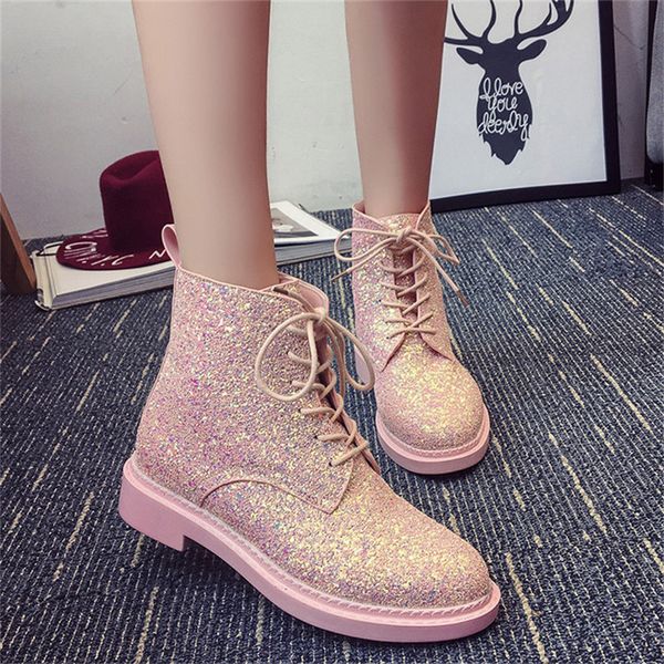 wholesale-2016 new winter influx of european and american sequined lace pu low cylinder boots boots korean female fashion round, Black
wholesale-2016 new winter influx of european and american sequined lace pu low cylinder boots boots korean female fashion round, Black