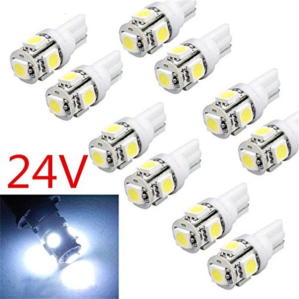 100pcs dc 24v car white t10 led w5w 5smd wedge bulb light 194 168 2825 501 side plate fog plate license brake tail super bright 6000k
100pcs dc 24v car white t10 led w5w 5smd wedge bulb light 194 168 2825 501 side plate fog plate license brake tail super bright 6000k