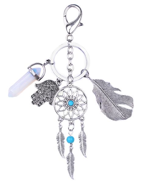 7 styles vintage feather tassels dream catcher hand natural opal stone pendant keychain keyring dreamcatcher key chain b901l, Silver
7 styles vintage feather tassels dream catcher hand natural opal stone pendant keychain keyring dreamcatcher key chain b901l, Silver