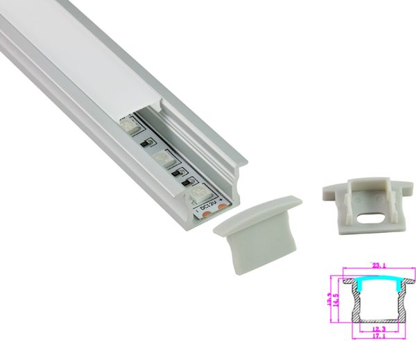 50 X 1m Sets/lot Al6063 Anodized T Type Led Light Aluminium Profile And Led Channel Mount Profile For Flooring Or Wall Lights