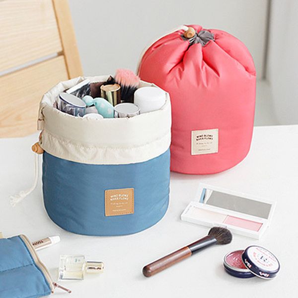 new arrival barrel shaped travel cosmetic bag nylon high capacity drawstring elegant drum wash bags makeup organizer storage bag, Blue;pink
new arrival barrel shaped travel cosmetic bag nylon high capacity drawstring elegant drum wash bags makeup organizer storage bag, Blue;pink