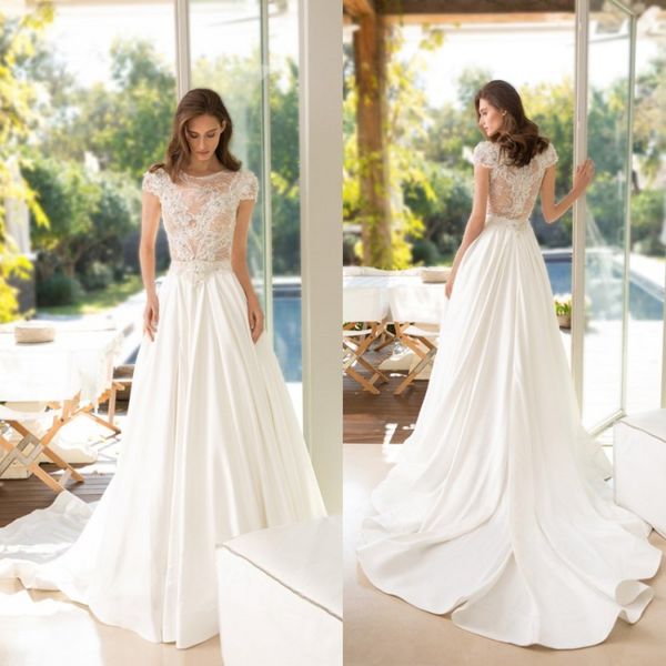 lihi hod 2019 wedding dresses beaded applique bridal gowns cap sleeve court train plus size wedding dress, White
lihi hod 2019 wedding dresses beaded applique bridal gowns cap sleeve court train plus size wedding dress, White