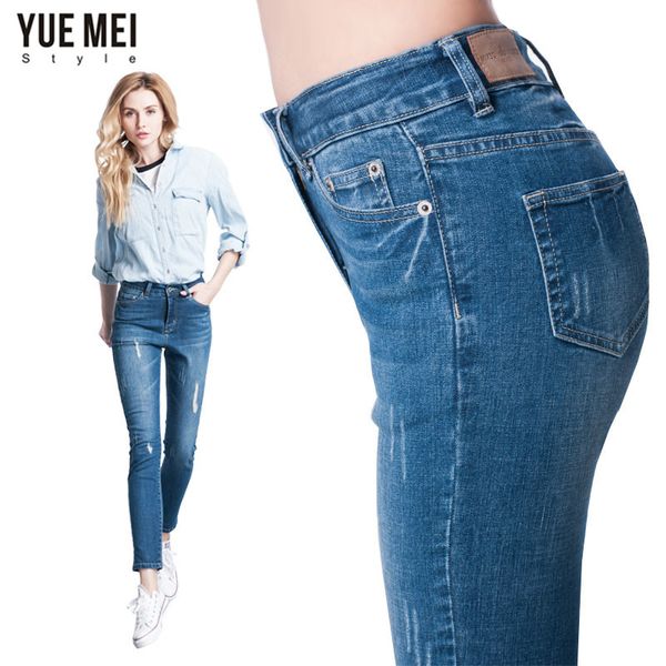 wholesale- 2016 plus size ripped jeans for women elastic mid waist boyfriend jeans for women skinny pencil ripped jeansfor women, Blue
wholesale- 2016 plus size ripped jeans for women elastic mid waist boyfriend jeans for women skinny pencil ripped jeansfor women, Blue