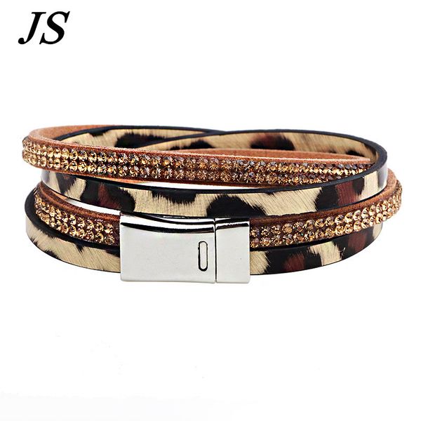wholesale-js women multilayer rhinestone luminous bracelet ladies leopard pu leather bracelets female crystal beads jewelry wb004, Golden;silver
wholesale-js women multilayer rhinestone luminous bracelet ladies leopard pu leather bracelets female crystal beads jewelry wb004, Golden;silver