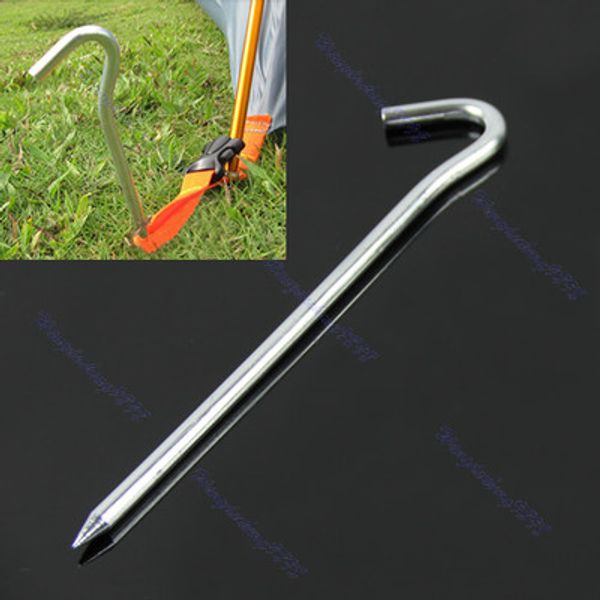 Wholesale-m89 10pcs/lot 7 Inch Outdoor Camping Hiking Aluminum Tent Pegs Stakes Hook Ground Pin New
