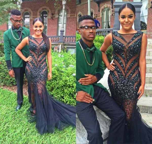 black see through prom dresses sheer neck heavy beading mermaid evening gowns custom made black women vestidos
black see through prom dresses sheer neck heavy beading mermaid evening gowns custom made black women vestidos