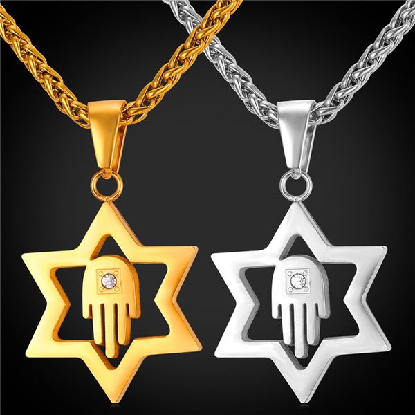star of david pendant for women men jewelry 18k real gold plated stainless steel hamsa hand lucky necklace pendant, Silver
star of david pendant for women men jewelry 18k real gold plated stainless steel hamsa hand lucky necklace pendant, Silver