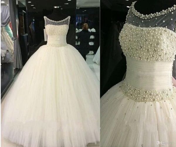 bling real image luxury pearls ball gown wedding dresses sweetheart tulle pearls sequins bridal gown vestido de noiva wedding, White
bling real image luxury pearls ball gown wedding dresses sweetheart tulle pearls sequins bridal gown vestido de noiva wedding, White