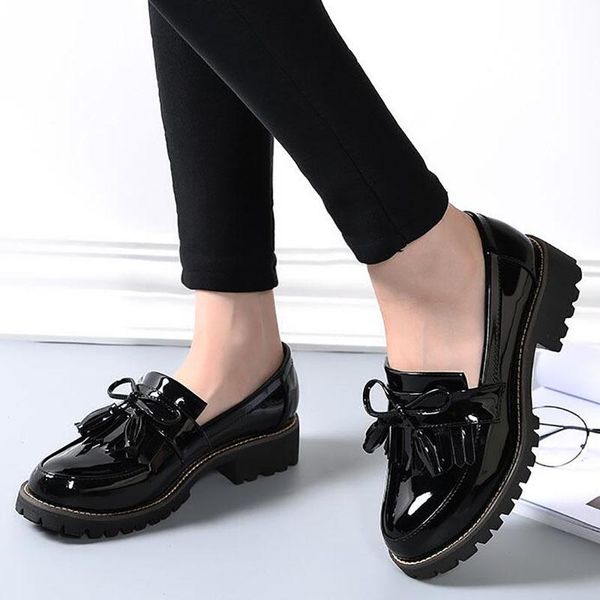2017 new spring autumn tassel women's flats vintage oxford shoes for women thick bottom loafers woman creepers patent leather casual sh, Black
2017 new spring autumn tassel women's flats vintage oxford shoes for women thick bottom loafers woman creepers patent leather casual sh, Black