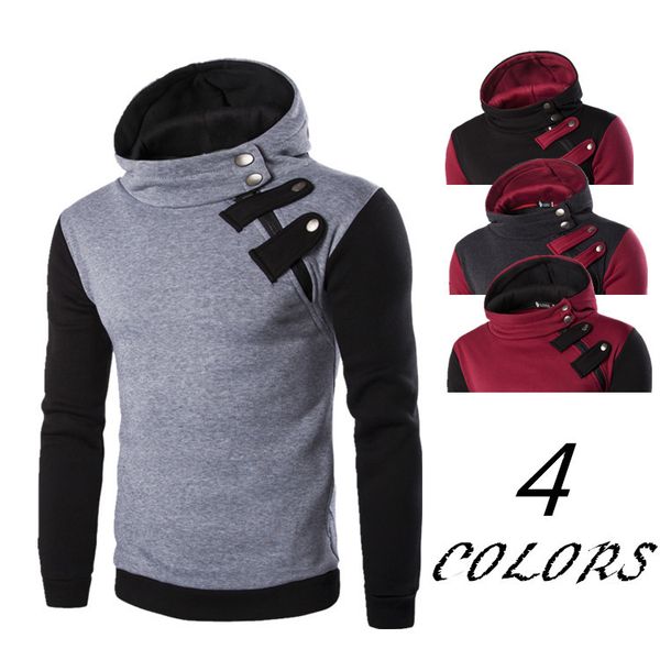 wholesale- new 2016 men's fashion color matching a hooded fleece inclined zipper head fleece jacket, Black
wholesale- new 2016 men's fashion color matching a hooded fleece inclined zipper head fleece jacket, Black