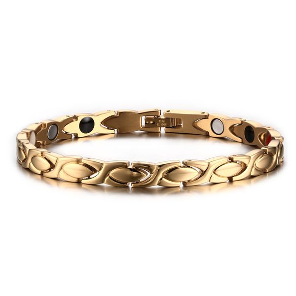 fashion women gold color healing energy negative ion infrared stainless steel germanium magnetic bracelet for women christmas gift b813s, Black
fashion women gold color healing energy negative ion infrared stainless steel germanium magnetic bracelet for women christmas gift b813s, Black