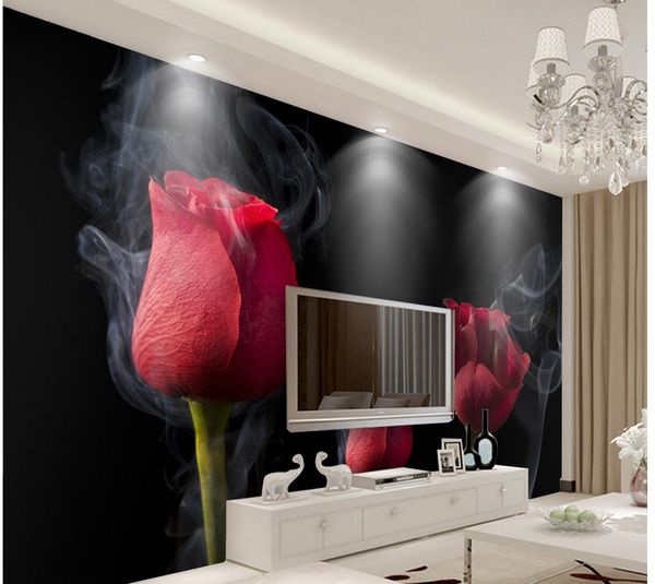 new custom 3d beautiful romantic smoke red roses wallpaper for walls 3 d for living room
new custom 3d beautiful romantic smoke red roses wallpaper for walls 3 d for living room