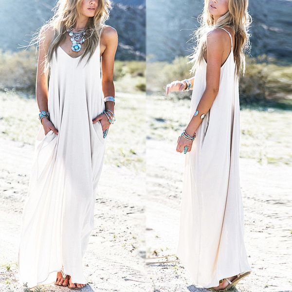 fashion summer casual vestidos women strapless long maxi beach dress v neck sleeveless long maxi baggy dress ing, Black;gray
fashion summer casual vestidos women strapless long maxi beach dress v neck sleeveless long maxi baggy dress ing, Black;gray