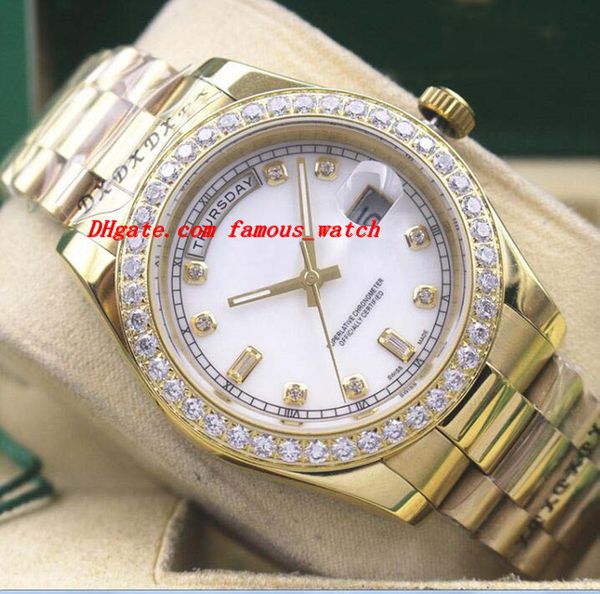 luxury watches 41mm 18k yellow gold diamond dial & bezel watch automatic fashion brand men's watch wristwatch, Slivery;brown
luxury watches 41mm 18k yellow gold diamond dial & bezel watch automatic fashion brand men's watch wristwatch, Slivery;brown