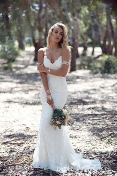 selling backless lace wedding dresses bohemian style sweep train spaghetti strap sleeveless mermaid bridal gowns custom made new w1015, White
selling backless lace wedding dresses bohemian style sweep train spaghetti strap sleeveless mermaid bridal gowns custom made new w1015, White