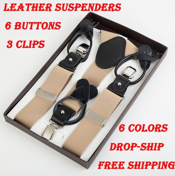 wholesale-2017 new dual suspenders male men's button suspenders cowhide spaghetti strap button braces 6 colors 3.5*120cm, Black;white
wholesale-2017 new dual suspenders male men's button suspenders cowhide spaghetti strap button braces 6 colors 3.5*120cm, Black;white