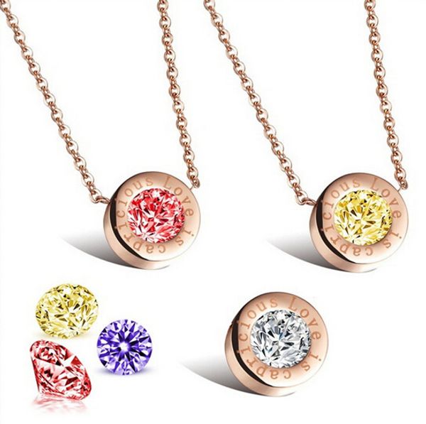 1pc charmig gift women rose gold necklace drill crystal pendant stainless steel fashion bling with 3 colors zircon, Silver
1pc charmig gift women rose gold necklace drill crystal pendant stainless steel fashion bling with 3 colors zircon, Silver