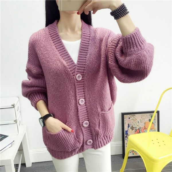 wholesale- women korean clothing loose sweater female casual solid color wool blends knitted single breasted cardigans knitwear 2016 sw41, White;black
wholesale- women korean clothing loose sweater female casual solid color wool blends knitted single breasted cardigans knitwear 2016 sw41, White;black