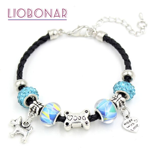 new arrival braid leather bracelet european bead bracelet pet dog bone charm bracelets for women jewelry gift pulsera bijoux, Golden;silver
new arrival braid leather bracelet european bead bracelet pet dog bone charm bracelets for women jewelry gift pulsera bijoux, Golden;silver