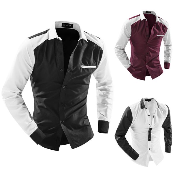 wholesale- 2015 new bi-color patchwork fashion contrast color mens dress shirts long sleeve slim fit casual social camisas masculinas -xxl, White;black
wholesale- 2015 new bi-color patchwork fashion contrast color mens dress shirts long sleeve slim fit casual social camisas masculinas -xxl, White;black
