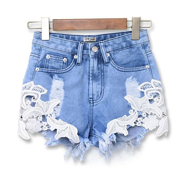 wholesale- short jeans women ripped lace patchwork tassels denim shorts hollow out floral jeans women jeans femme loose pants plus size xl, Blue
wholesale- short jeans women ripped lace patchwork tassels denim shorts hollow out floral jeans women jeans femme loose pants plus size xl, Blue