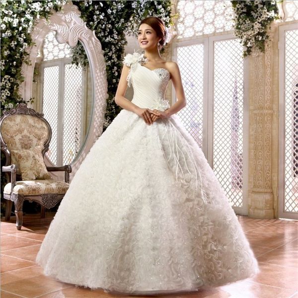 2017 brand new wedding dresses with flowers one shoulder bridal dress princess ball gown vestidos de novia wedding gown, White
2017 brand new wedding dresses with flowers one shoulder bridal dress princess ball gown vestidos de novia wedding gown, White