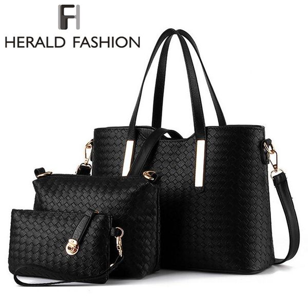 wholesale- 3 pcs/sets knitting shoulder women bag ladies handbags crossbody bags pu leather purse herald fashion new arrivals
wholesale- 3 pcs/sets knitting shoulder women bag ladies handbags crossbody bags pu leather purse herald fashion new arrivals