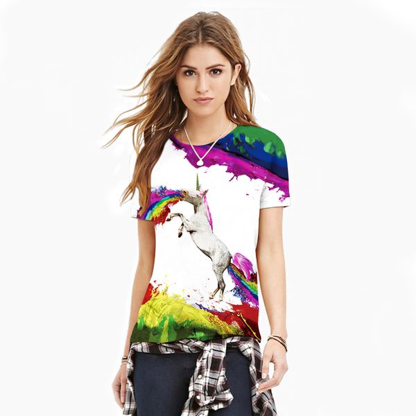 rainbow unicorn horse 3d printing t shirt women casual loose breathable summer short-sleeved t-shirts harajuku female, White
rainbow unicorn horse 3d printing t shirt women casual loose breathable summer short-sleeved t-shirts harajuku female, White
