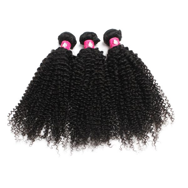 Image of 100 Human Hair Brazilian Afro Kinky Curly Virgin Hair Weaves 1B Natural Black 3 4pcs/lot Remy Bundles Top Quality Forawme Hair