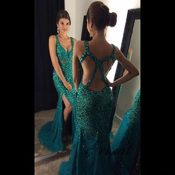 prom gowns new turquoise evening dresses sparkly side split crystal criss-cross custom made vestidos mermaid v neck high quality, Black;red
prom gowns new turquoise evening dresses sparkly side split crystal criss-cross custom made vestidos mermaid v neck high quality, Black;red