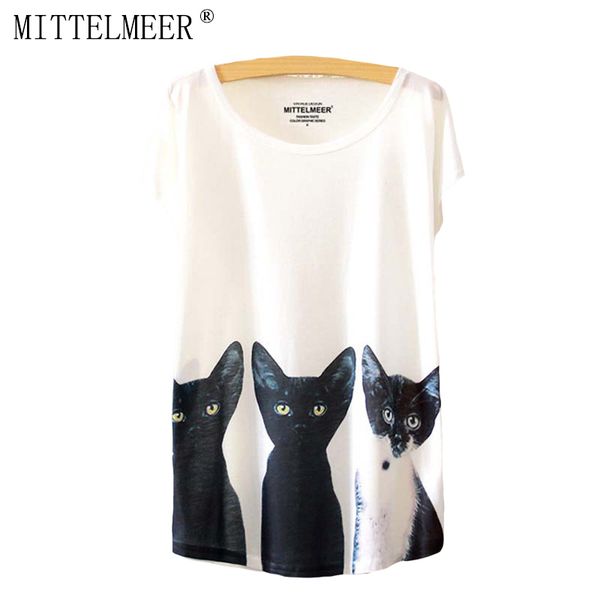 wholesale-mittelmeer new polyester t-shirt women short sleeve t-shirt o-neck causal loose black cat t shirt summer for women, White
wholesale-mittelmeer new polyester t-shirt women short sleeve t-shirt o-neck causal loose black cat t shirt summer for women, White