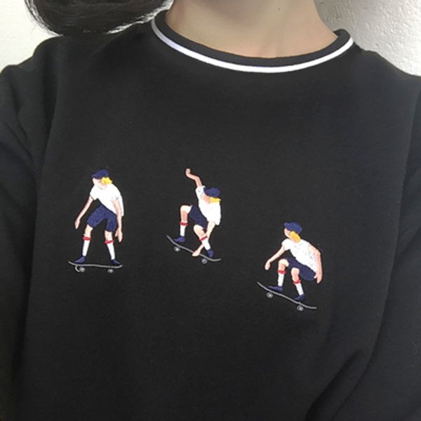 wholesale- 2015 harajuku preppy striped skater boy exquisite embroidery loose short-sleeved t-shirt, White
wholesale- 2015 harajuku preppy striped skater boy exquisite embroidery loose short-sleeved t-shirt, White